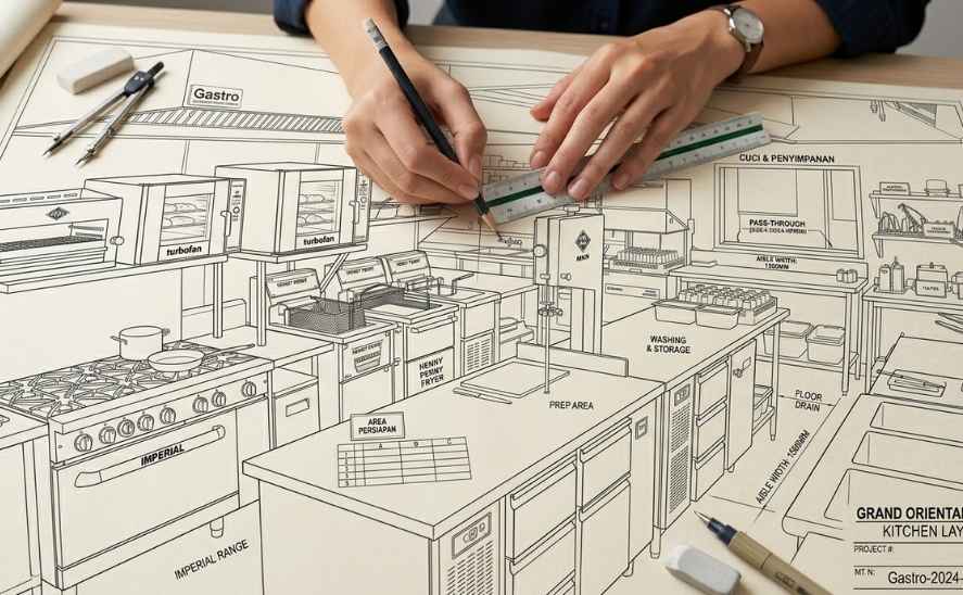 Tata Letak Dapur yang Baik agar Alur Kerja Lebih Efisien di Dapur Profesional