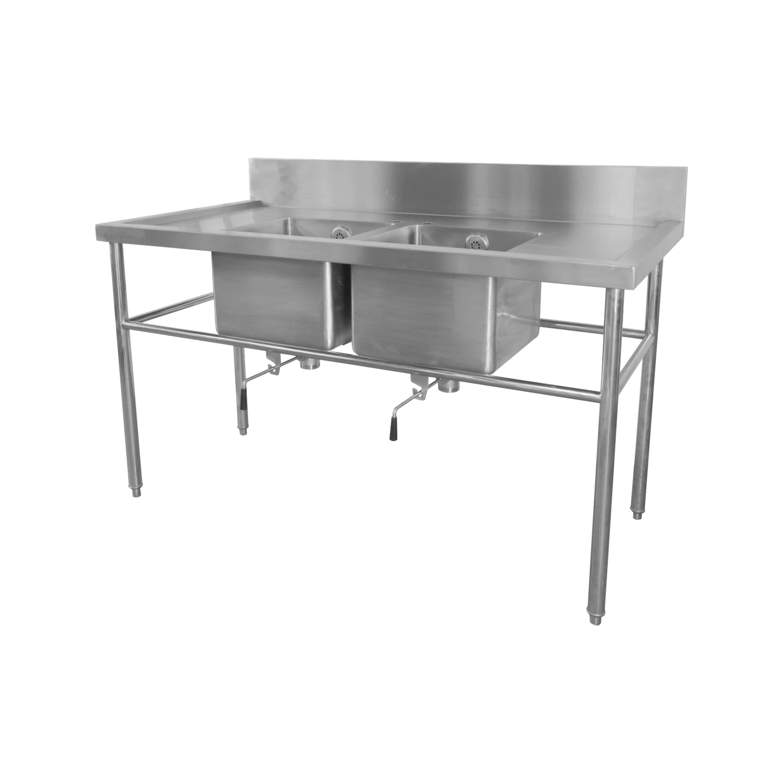 GASTRO Sink table 2 bowl with splashback