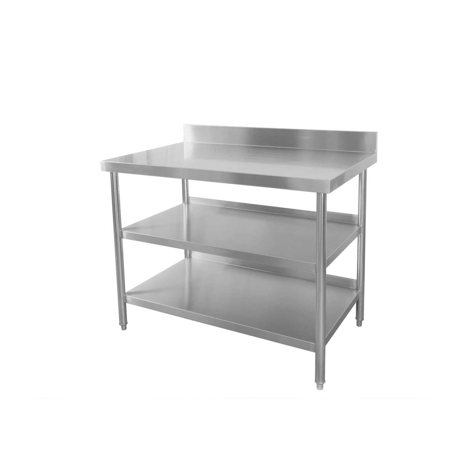 GASTRO Table with 2 undershelf and splashback