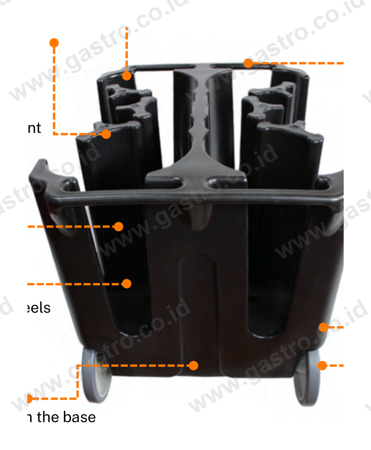 Primo Mobile Dish Caddy / Plate Dispenser Cart