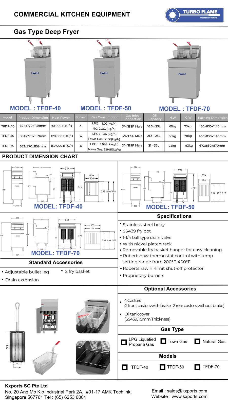 Turboflame TFDF Gas Deep Fryer